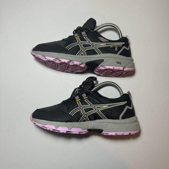 Women’s ASICS’s Gel Venture 8 Black/Ivory Athletic Running Shoes Size 7.5W Wide - Picture 5 of 9